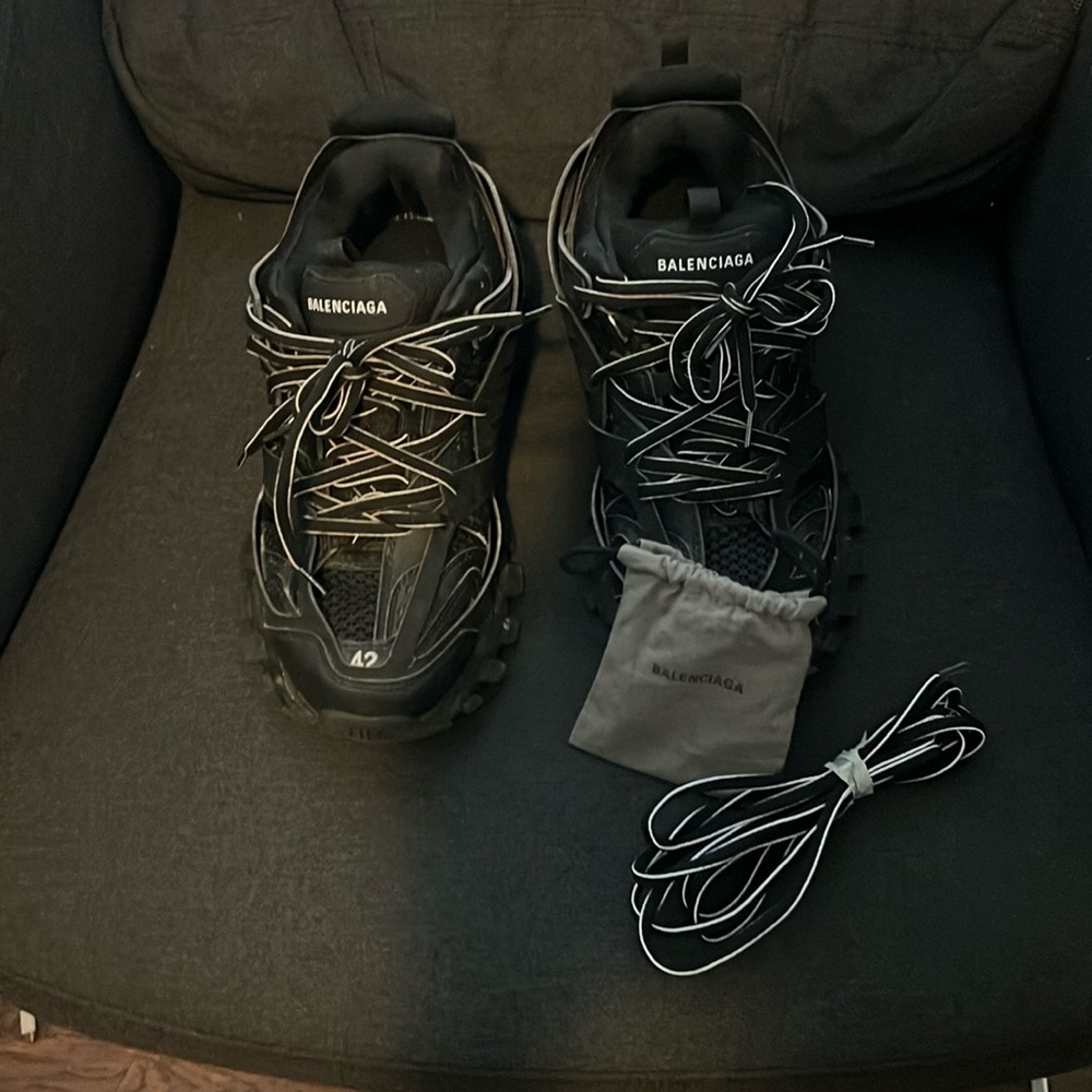 Balenciaga Black and White Athletic Sneakers